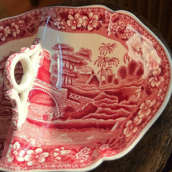 Antique Copeland Spode Tower divided relish dish with handle - Picture 4 of 11